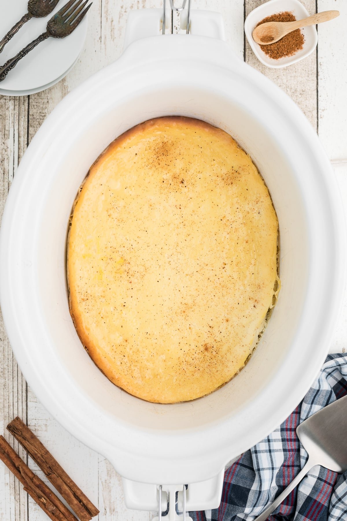 baked custard in a crockpot.