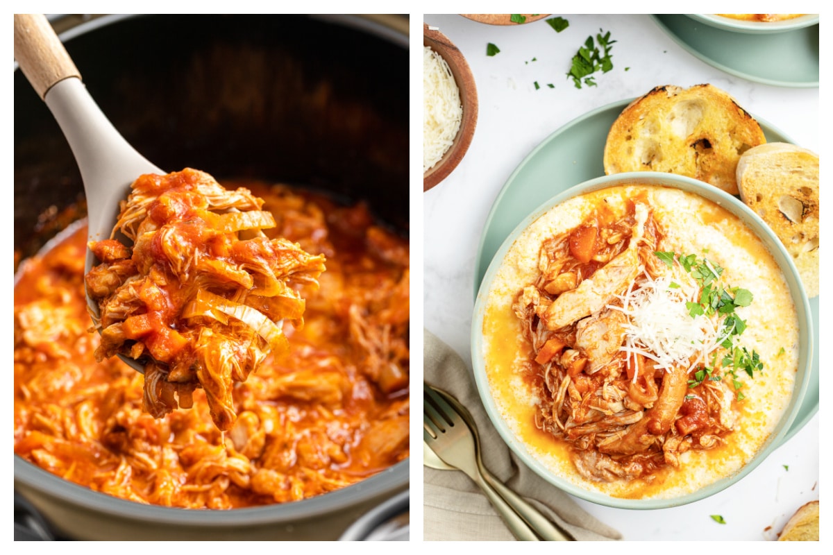 Slow Cooker Chicken Marinara {with Polenta} The Magical Slow Cooker