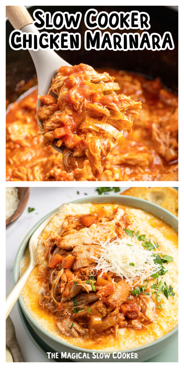 Long images of chicken marinara for pinterest.