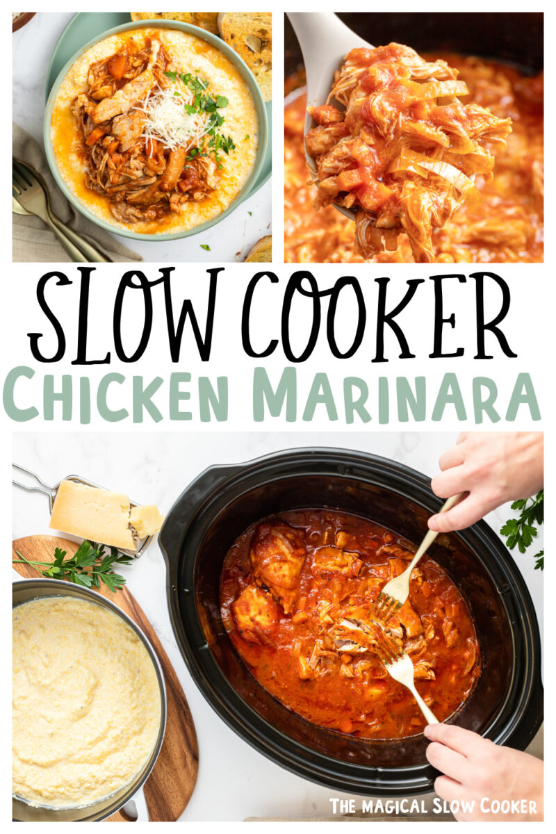 collage of chicken marinara image for pinterest.