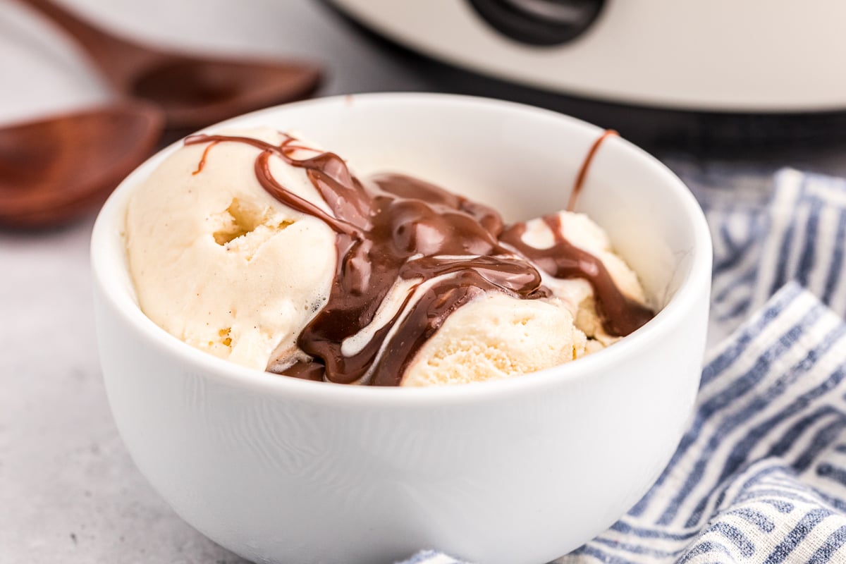 hot fudge on ice cream.