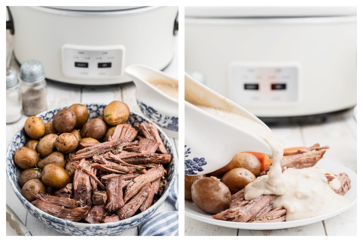 Slow Cooker Pot Roast with Blue Cheese Gravy - The Magical Slow Cooker