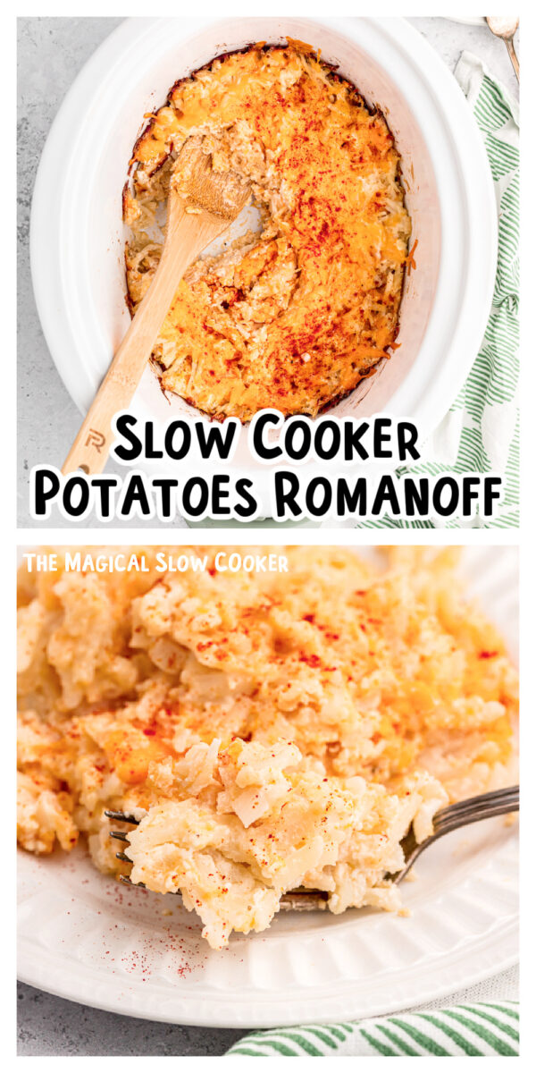 2 images of cooked potatoes for pinterest.
