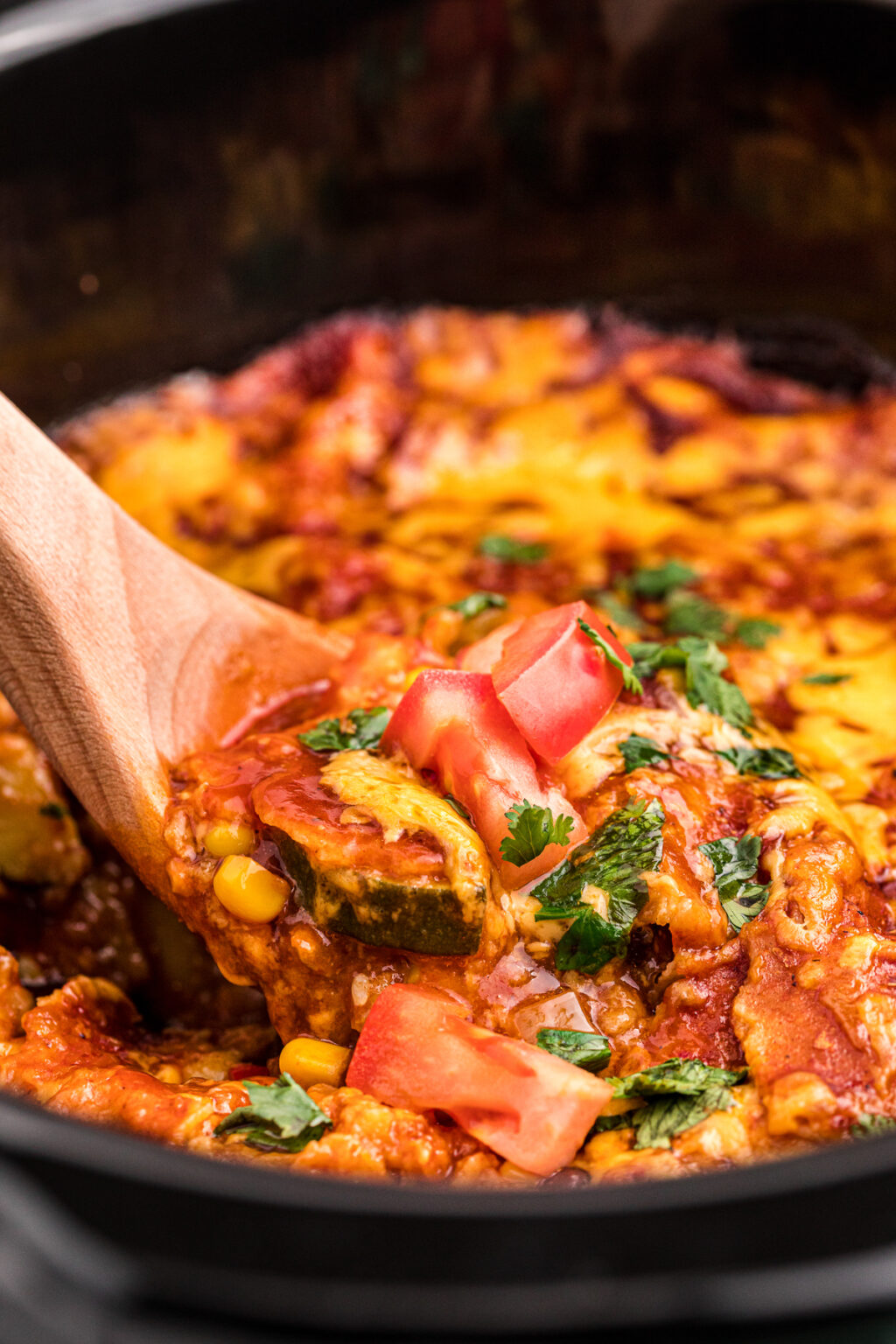 Slow Cooker Vegetarian Enchilada Casserole The Magical Slow Cooker