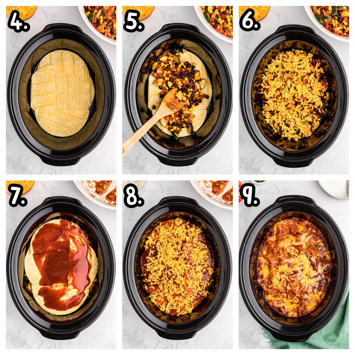 Slow Cooker Vegetarian Enchilada Casserole The Magical Slow Cooker