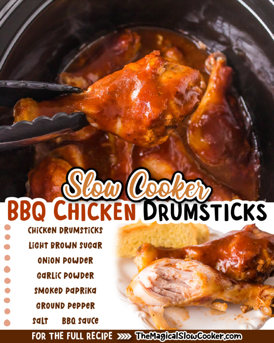 Chicken drumsticks images with text of what the ingredients are.