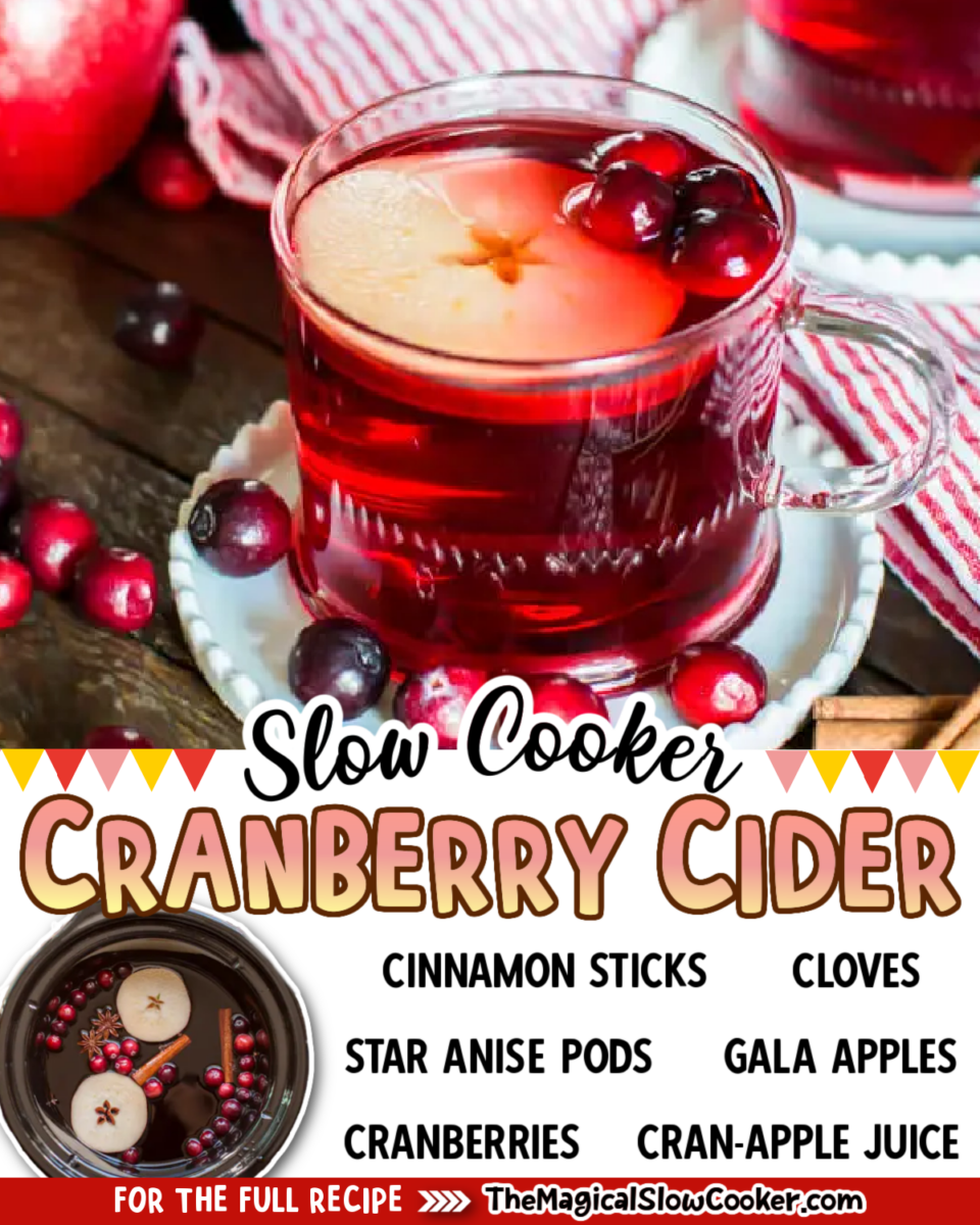 Cranberry cider images images with text of what the ingredients are.
