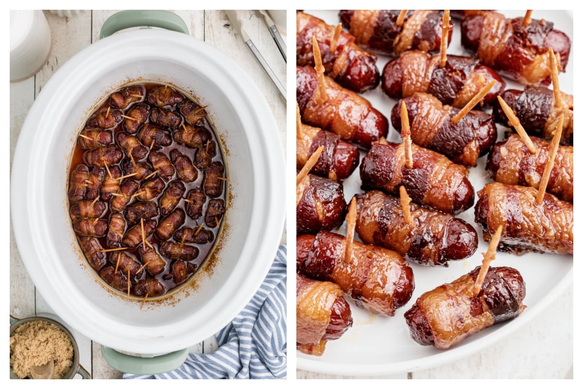 Slow Cooker Bacon Wrapped Little Smokies The Magical Slow Cooker