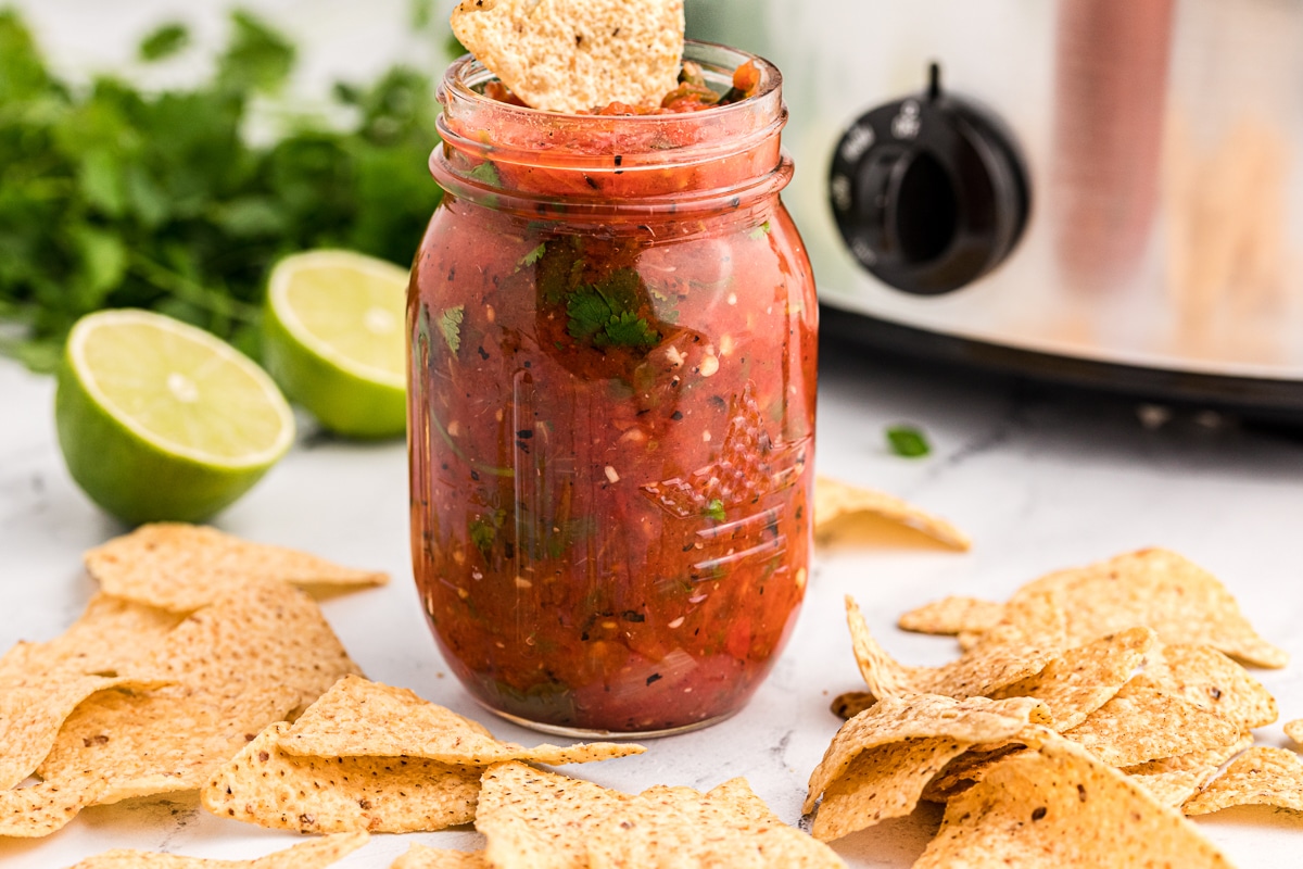 crockpot salsa in a jar.