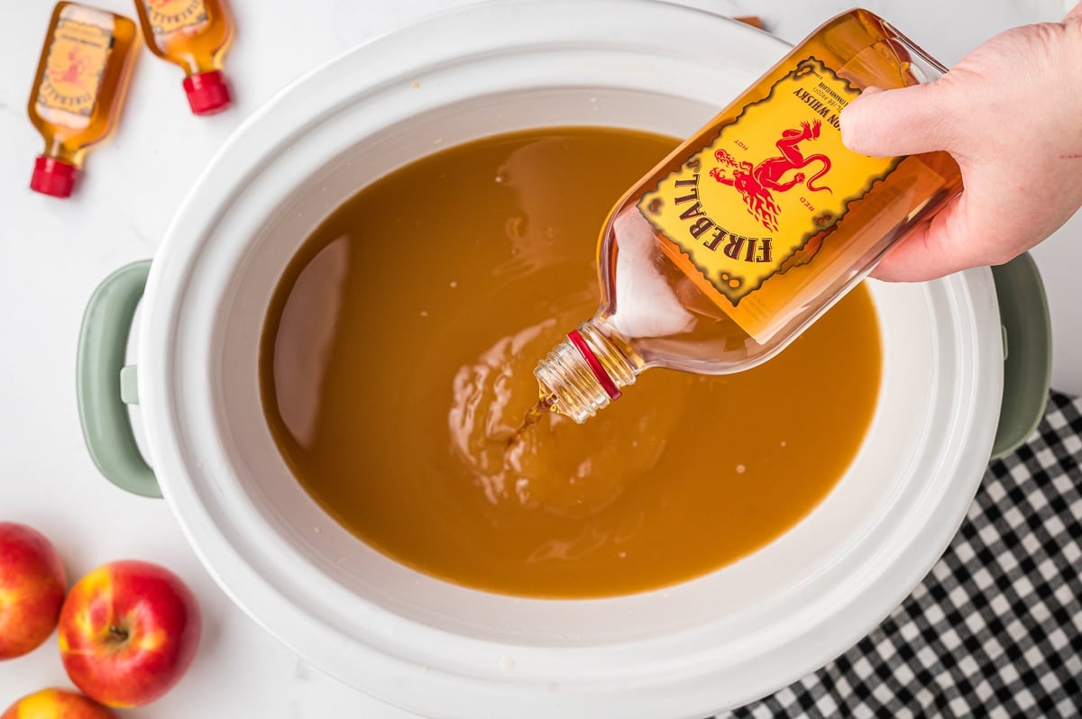 Slow Cooker Fireball Apple Cider