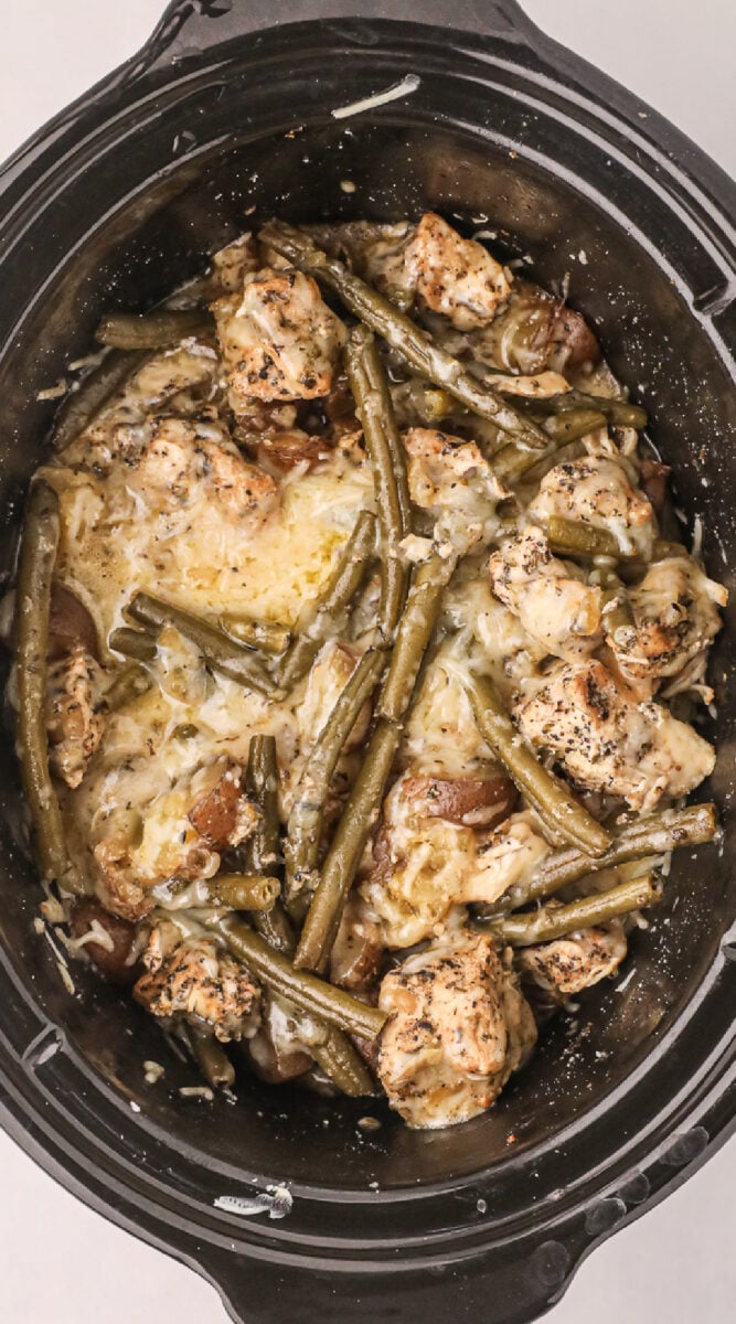 long image of garlic parmesan chicken.