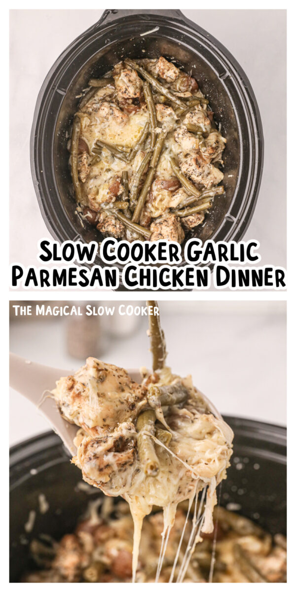 Garlic parmesan chicken with text for pinterest.