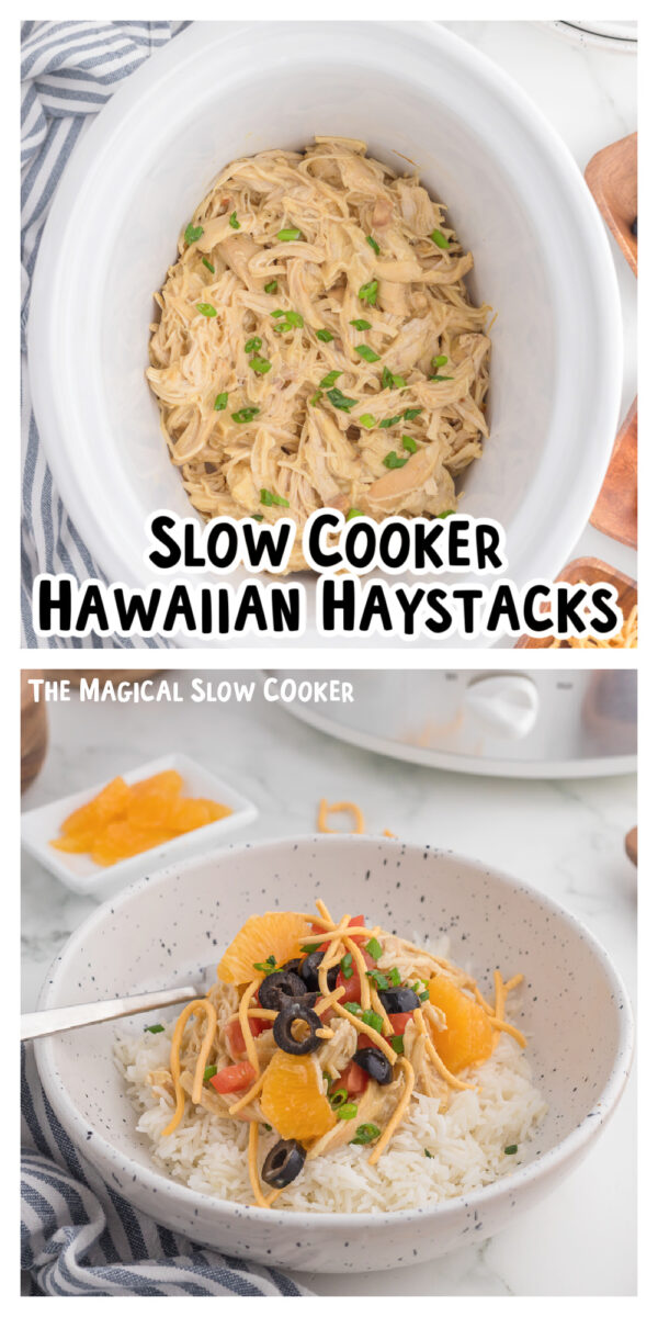 2 images of hawaiian haystacks for pinterest.