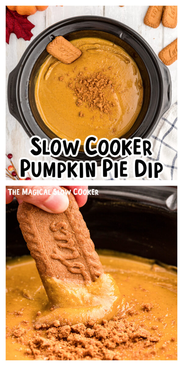 2 images of pumpkin dip for pinterest.