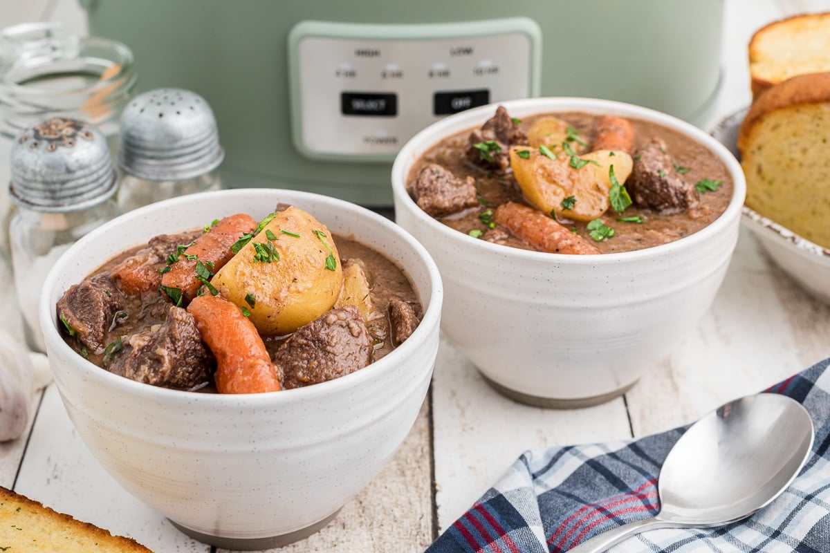 2 bowls of venison stew.