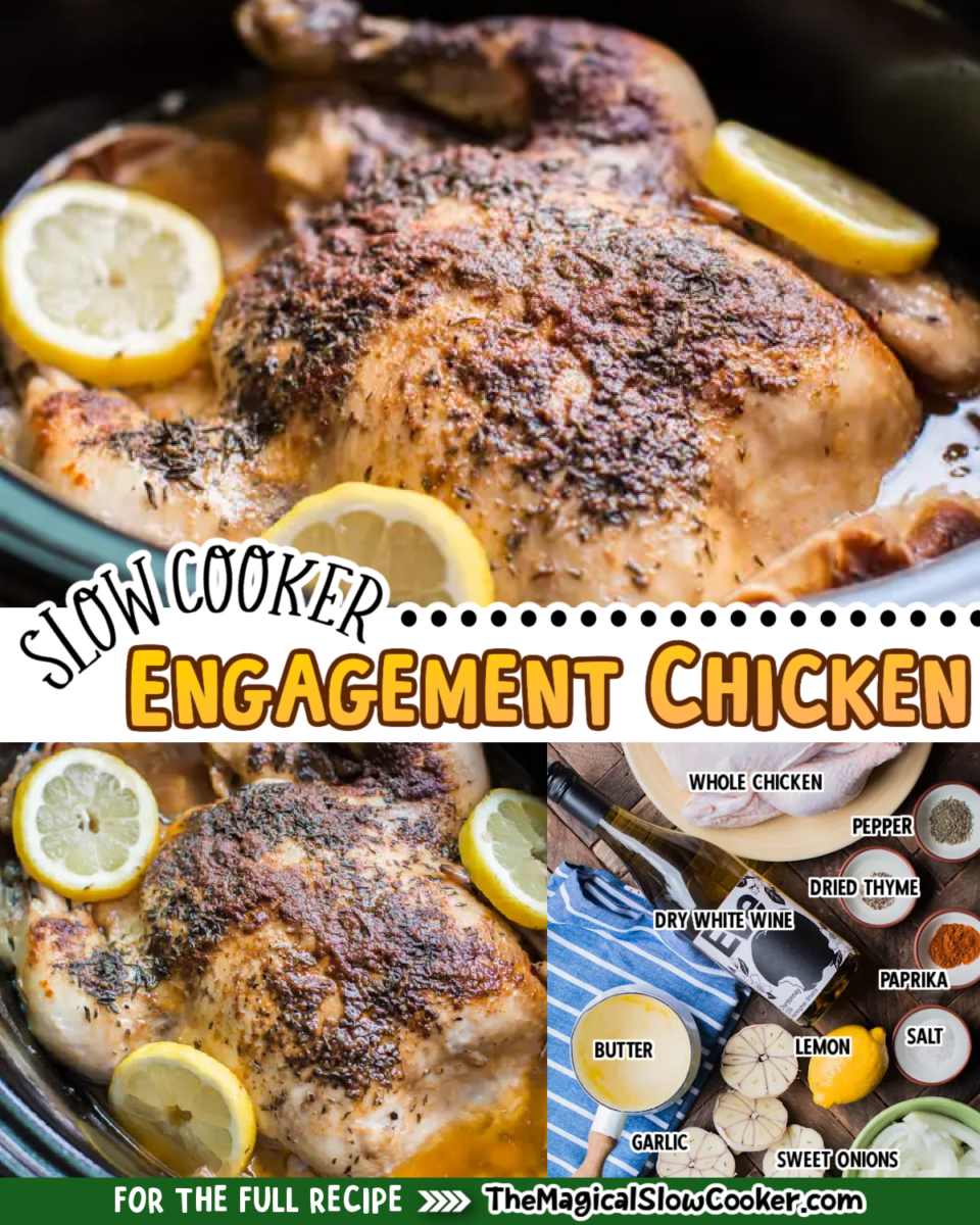 Enagement chicken images with text overlay for facebook and pinterest.