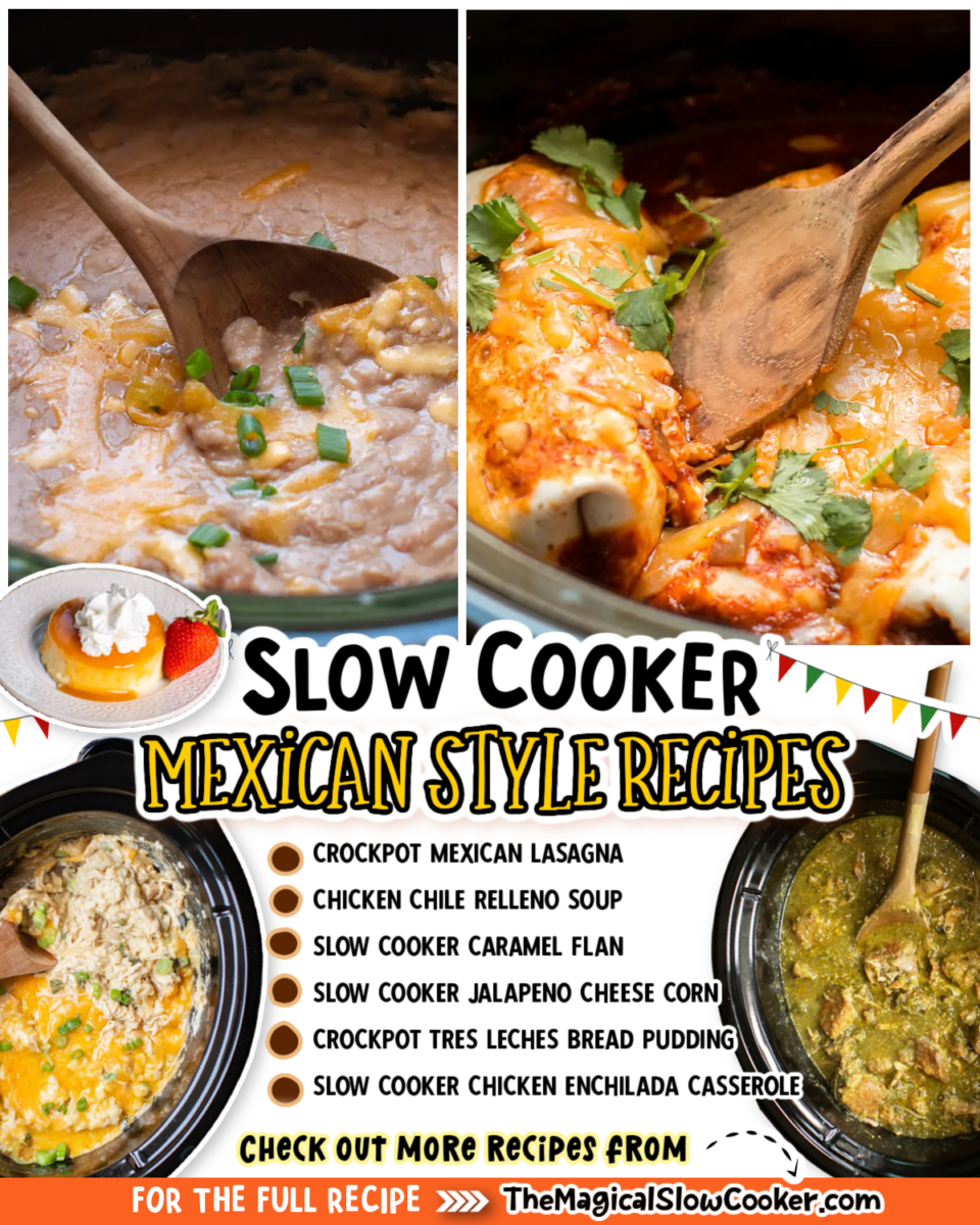 Mexican style recipe images with text overlay for facebook and pinterest.