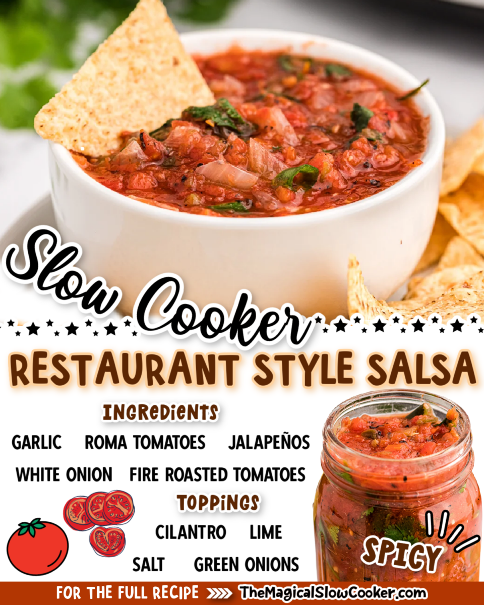 Salsa images with text overlay for facebook and pinterest.