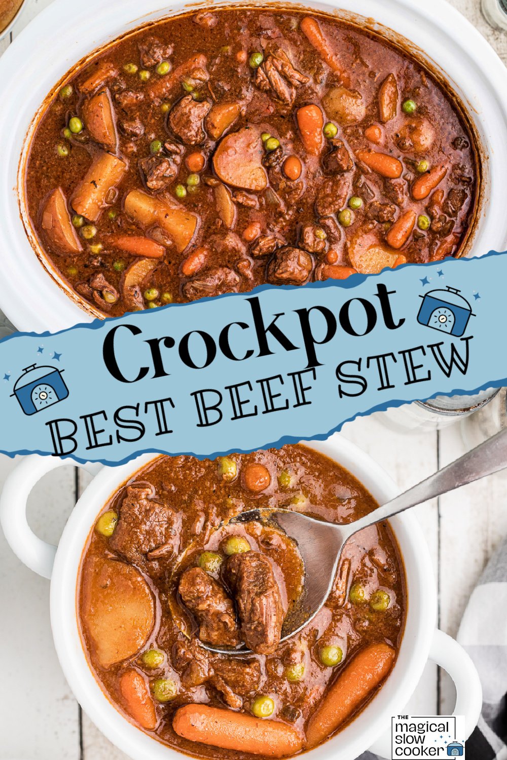 2 images of beef stew for pinterest.