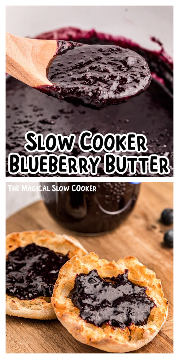Long image of blueberry butter for pinterest.