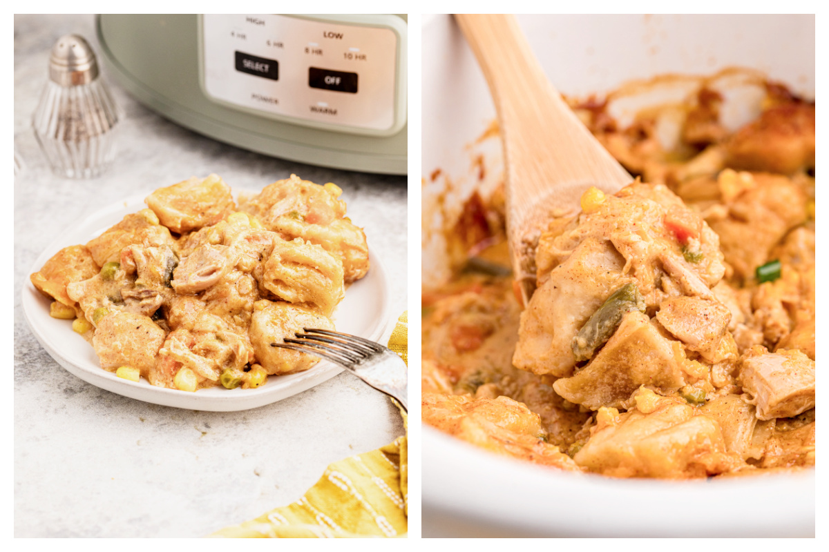 Slow Cooker Chicken Biscuit Casserole