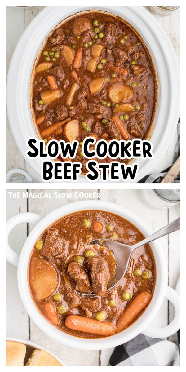 2 images of beef stew for pinterest.