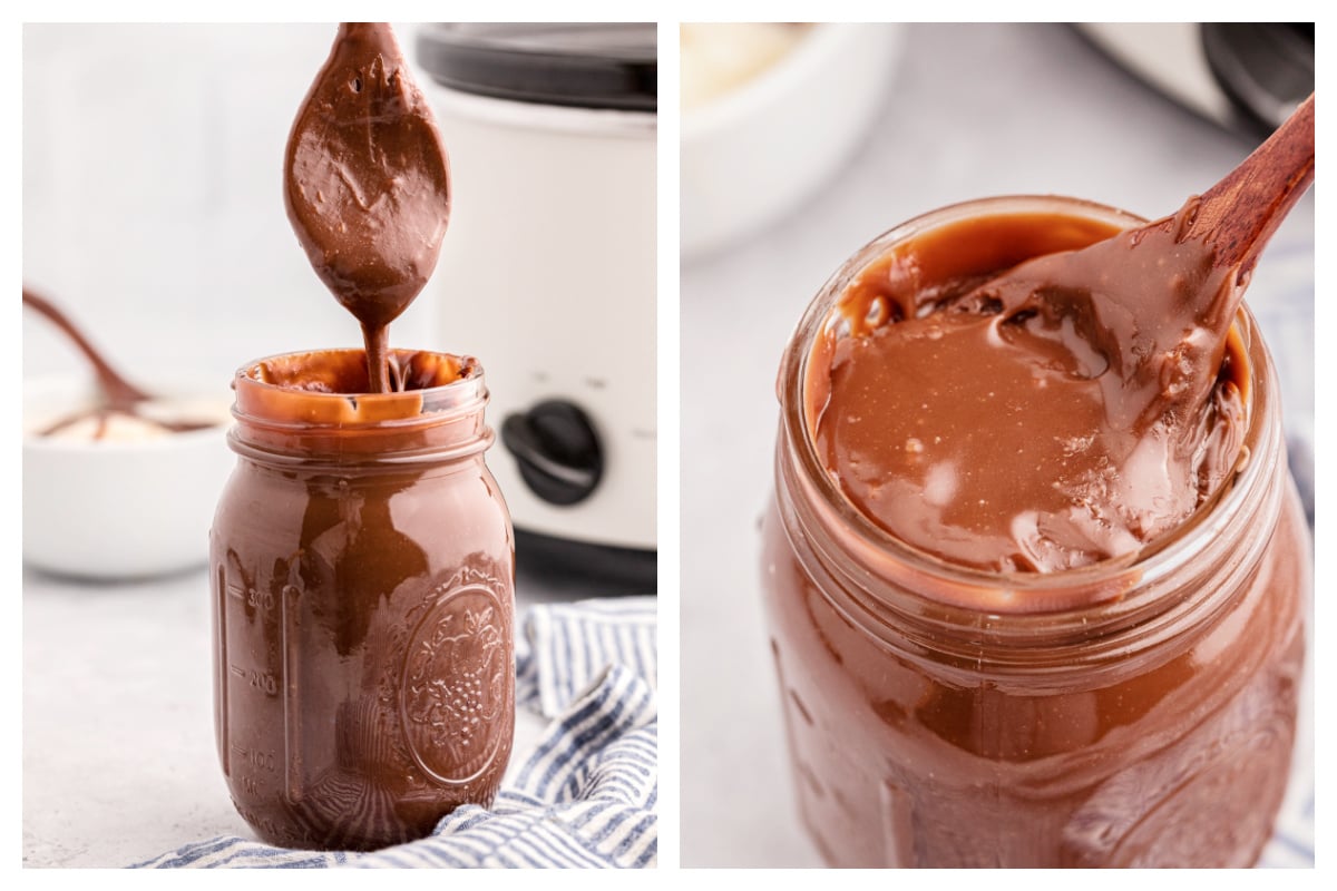 jars of hot fudge.