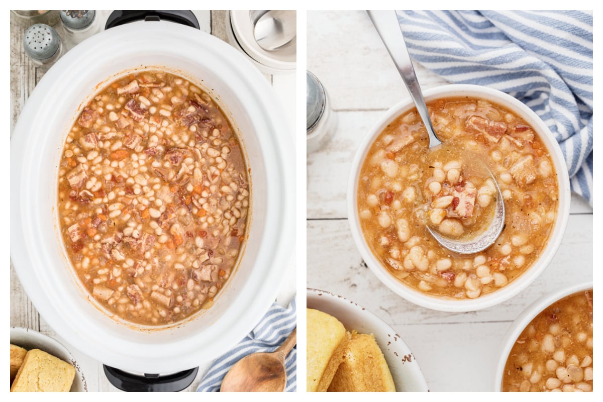 Slow Cooker Bean and Bacon Soup {Campbell's Copycat} The Magical Slow