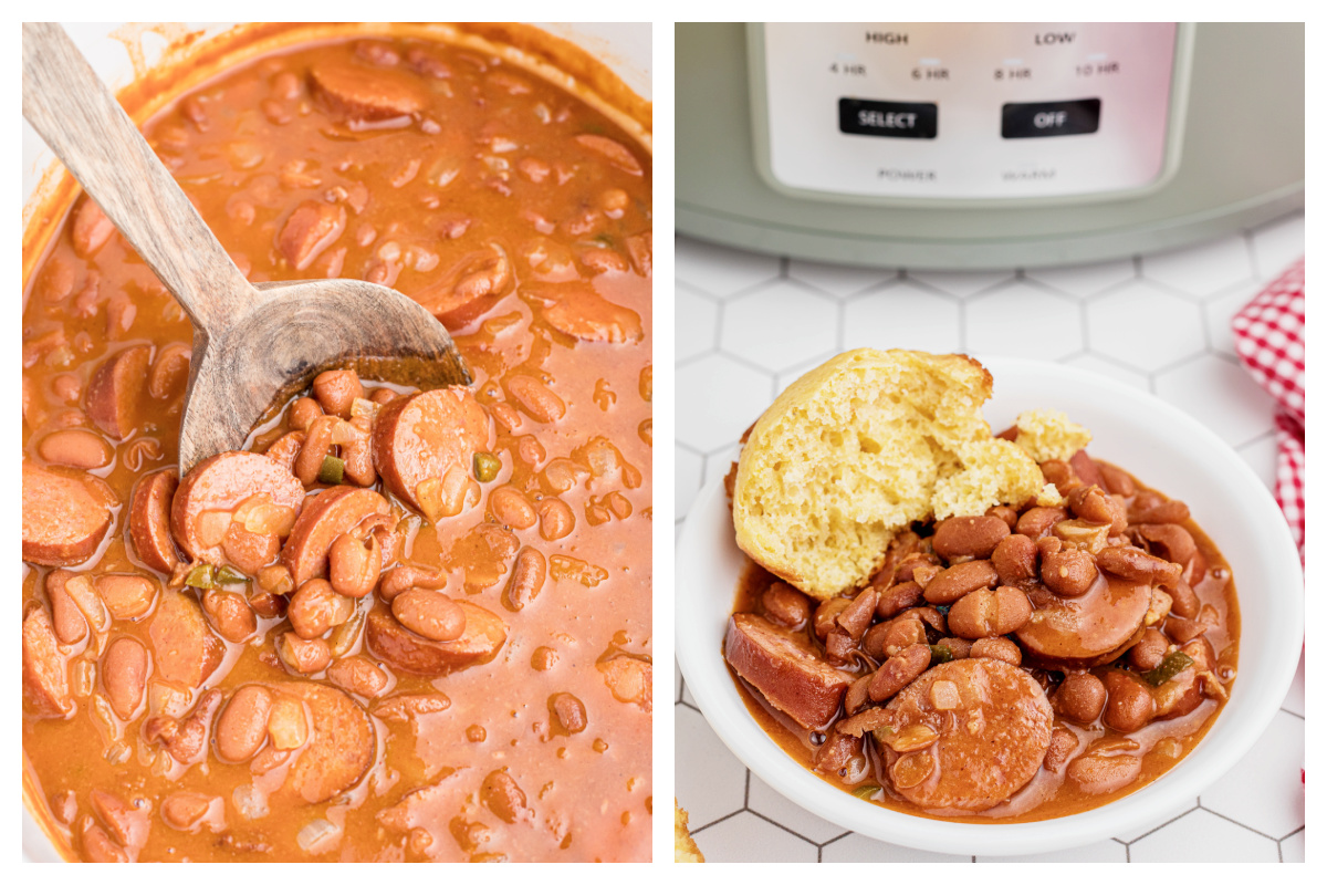 Slow Cooker Kielbasa and Beans {grown up beanies and weenies) The