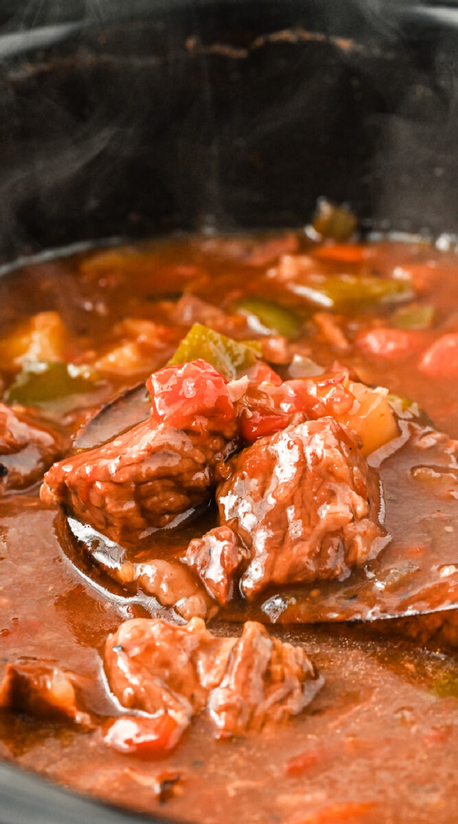 Long image of hungarian goulash.