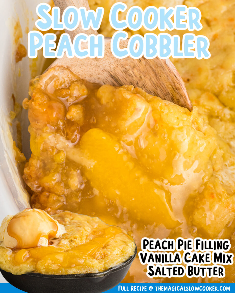 Peach cobbler images with text for facebook.
