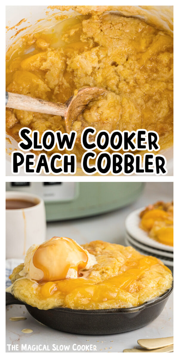 long images of peach cobbler.