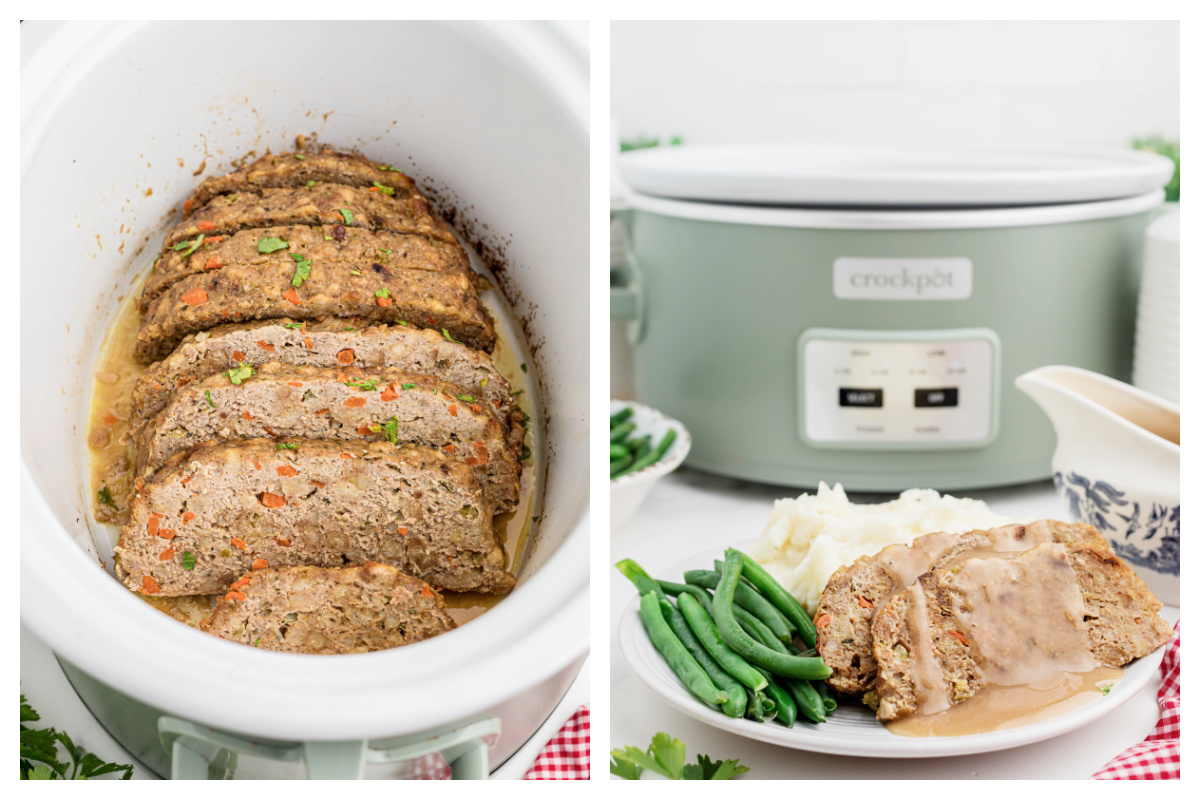 Slow Cooker Turkey Meatloaf (with Stovetop stuffing)
