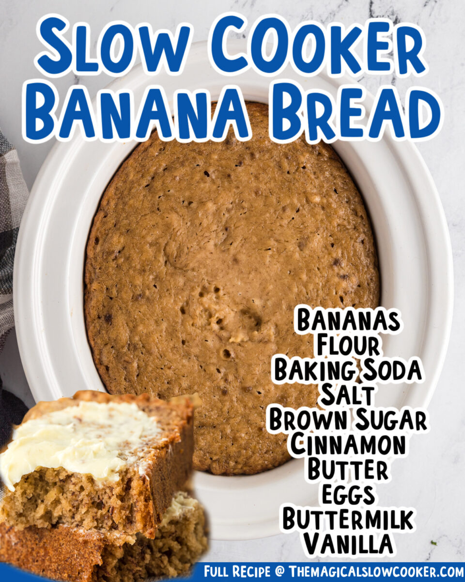 images of banana bread for facebook with text overlay.