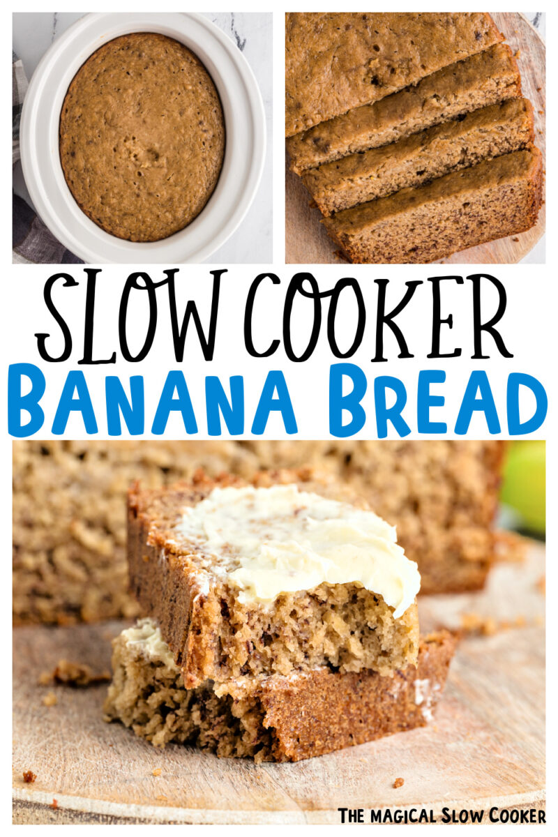 collage of banana bread images with text overlay