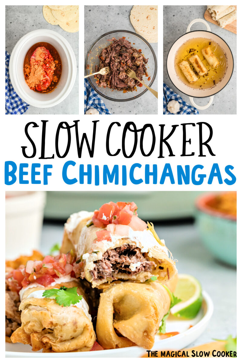 Images of crockpot beef chimichangas for pinterest.