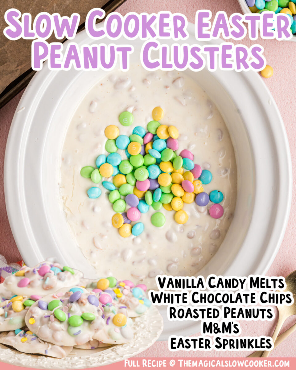 images of peanut clusters with text overlay for facebook.