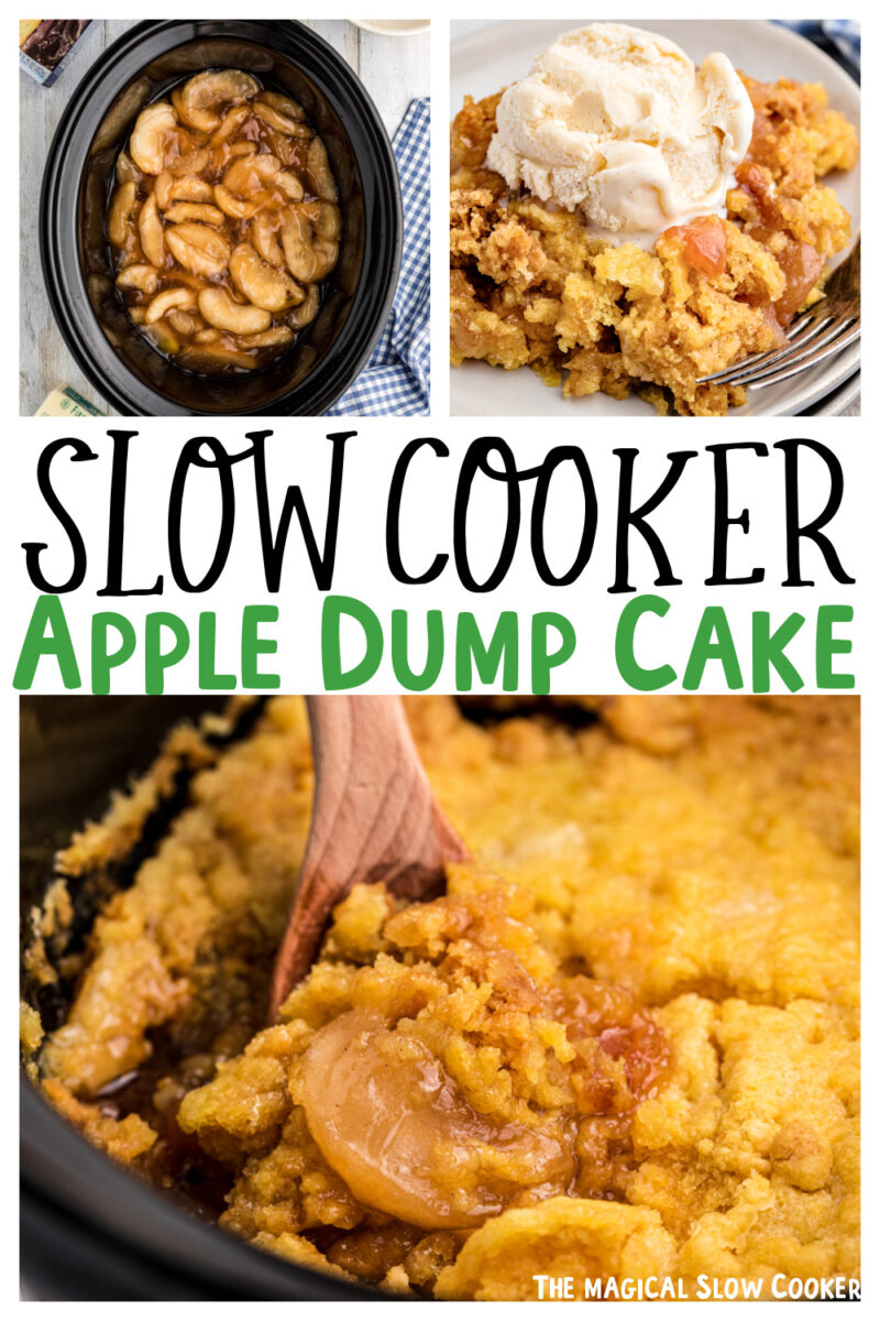 Images of apple dump cake for pinterest.