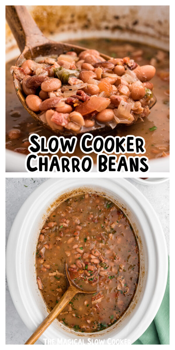 2 images of charro beans.