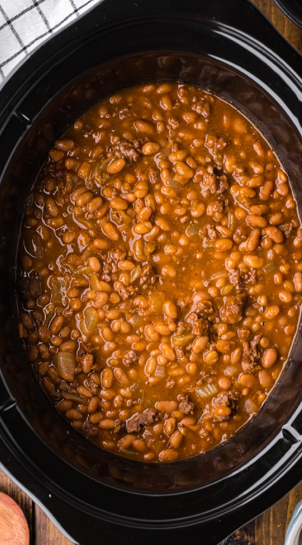 Long image of cowboy beans for pinterest.