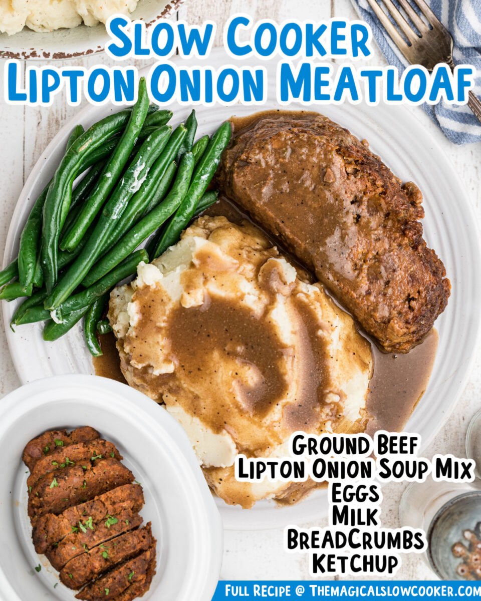 collage of lipton meatloaf images with text overlay.