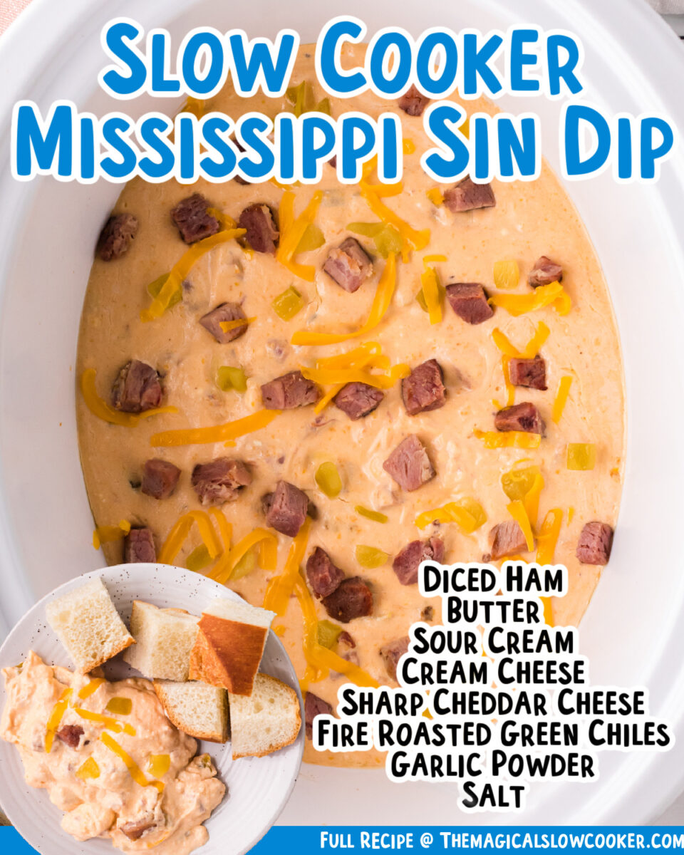 collage of mississippi sin dip images with text overlay for pinterst.