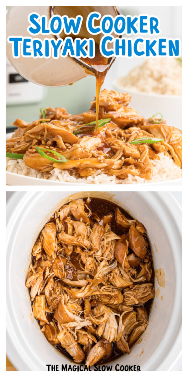 2 images of teriyaki chicken for pinterest.