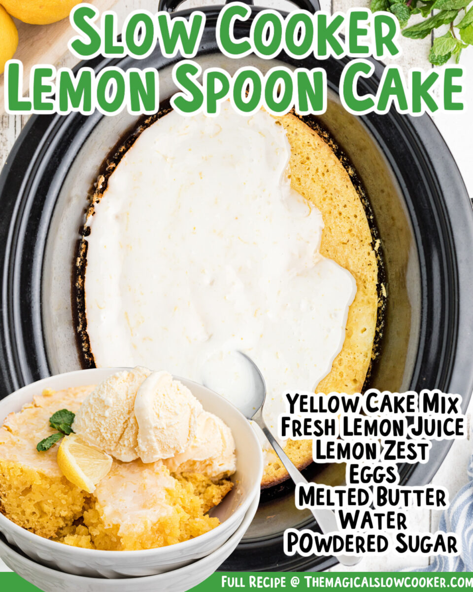 Lemon spoon cake images with text for facebook.