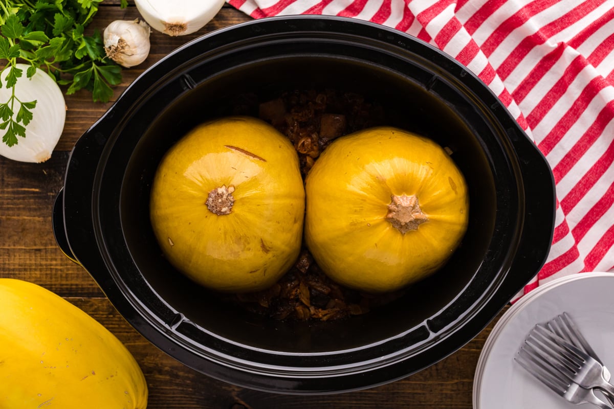 Slow Cooker Spaghetti Squash and Sauce