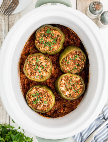 stuffed peppers in the slow cooker.