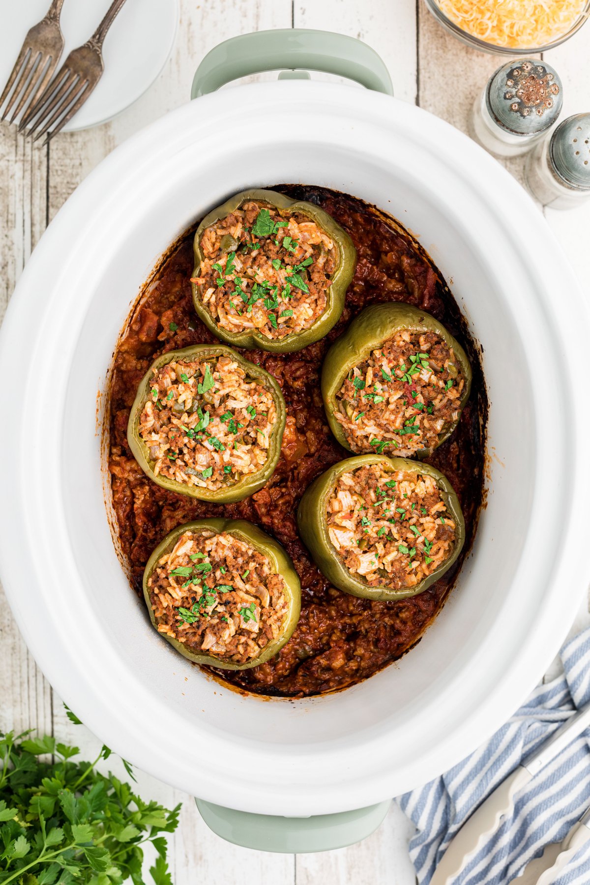 stuffed peppers in the slow cooker.