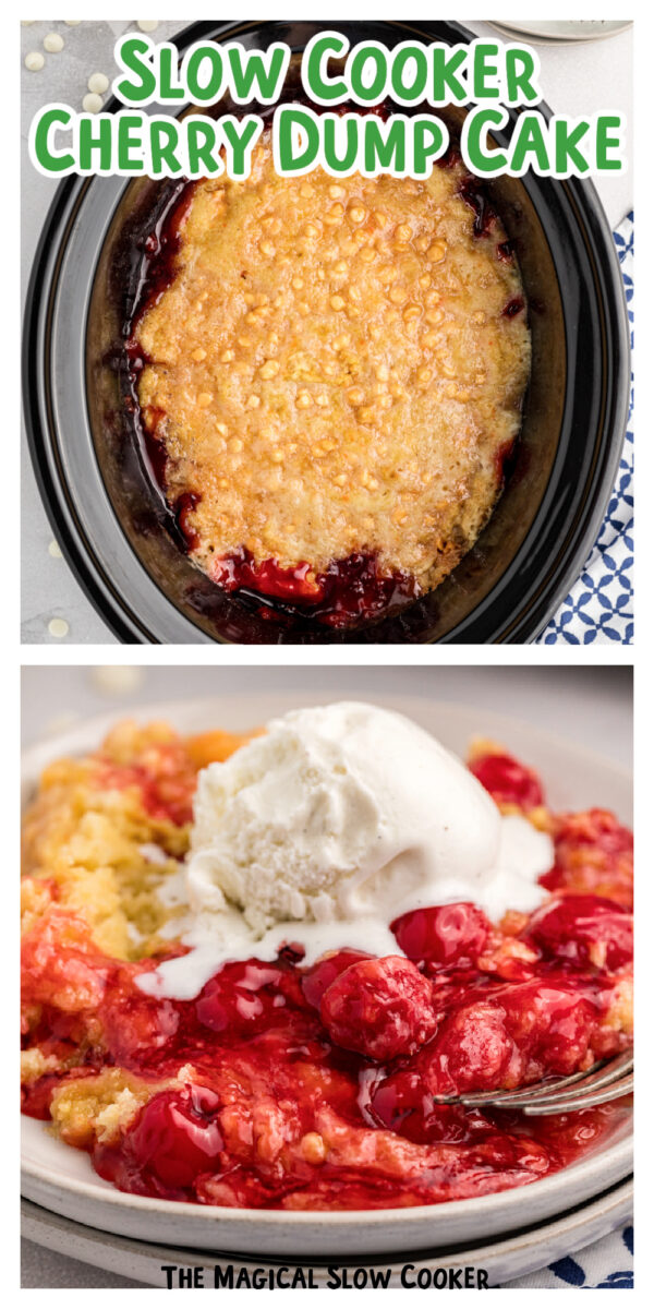 2 images of cherry dump cake for facebook.