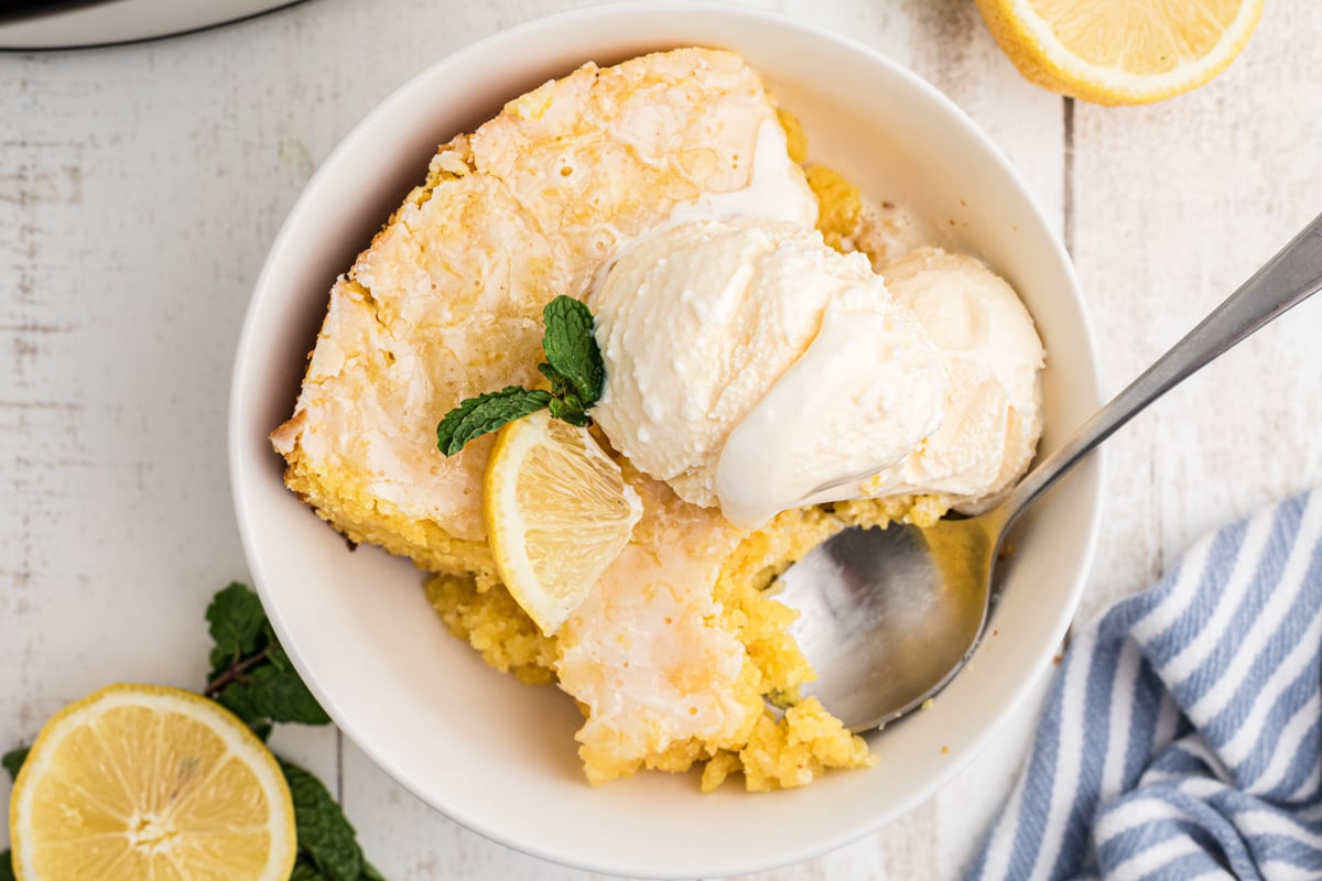 Slow Cooker Lemon Spoon Cake