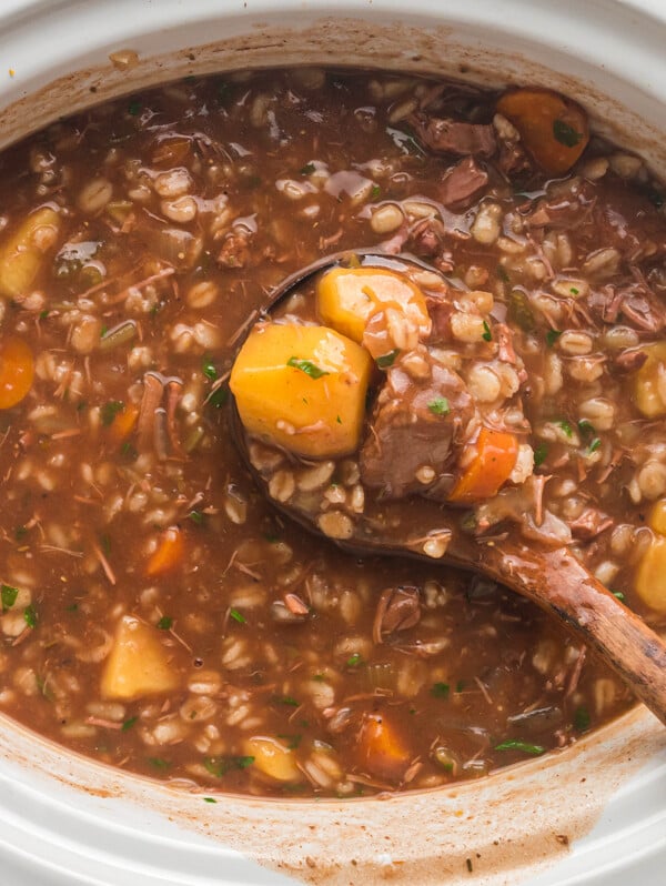 Slow Cooker Beef Barley Soup - The Magical Slow Cooker